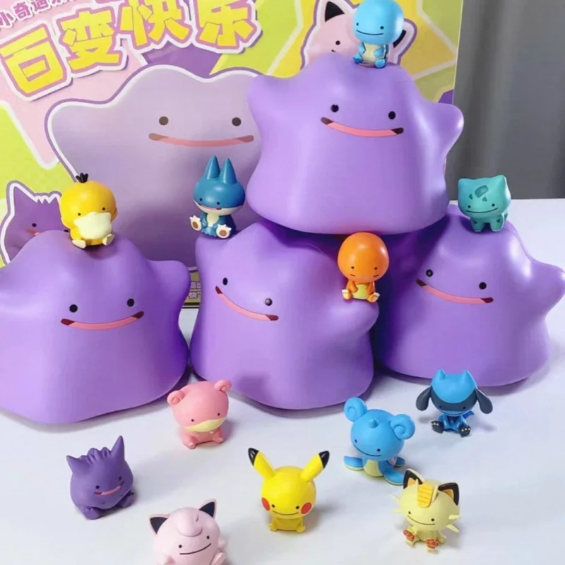 New Funism PokéM On Ditto Blind Box Figure Adorable Cartoon Anime Character Collectible Desktop Ornament For Display Decoration
