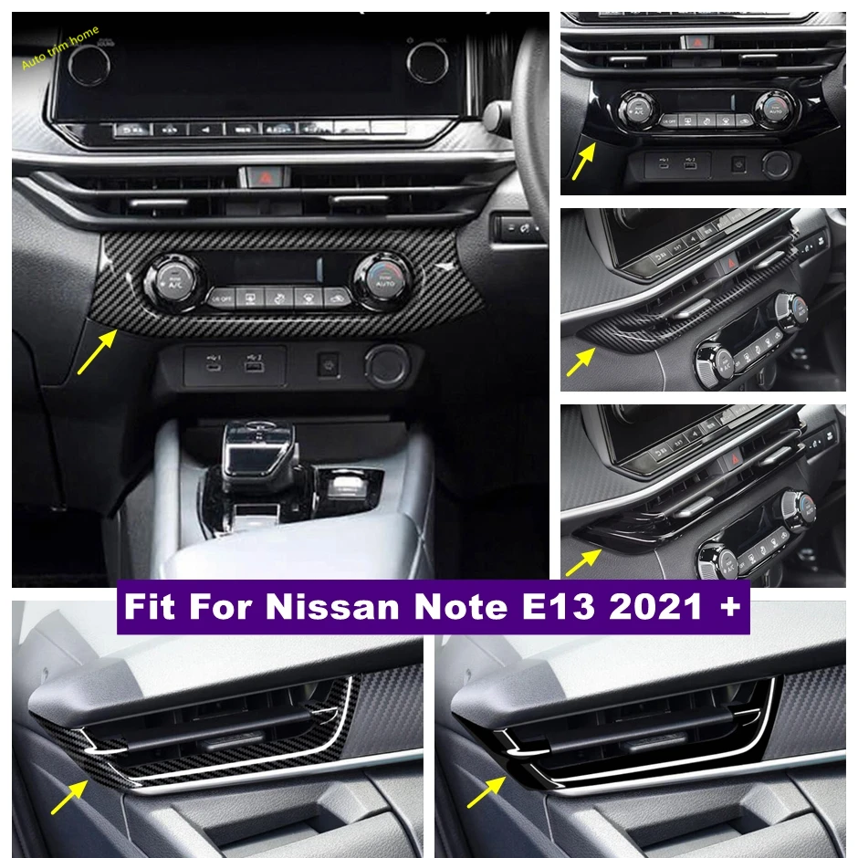 

Dashboard Central Air Conditioner Outlet AC Vent Control Panel Cover Trim Fit For Nissan Note E13 2021 2022 Auto Accessories