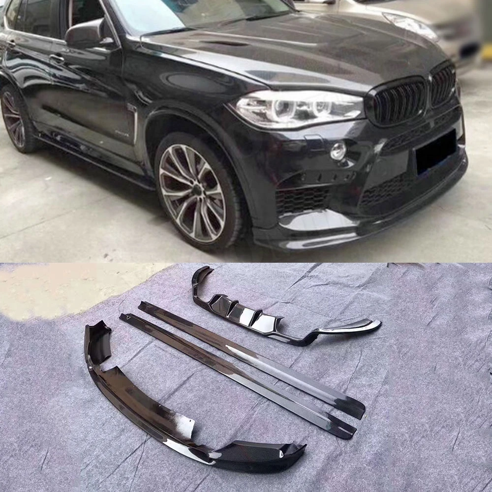 Carbon Fiber Front Bumper lip Rear Diffuser Spoiler Side Skirts For BMW F85 F86 X5M X6M 2015-2018 3 D Style Body Kit