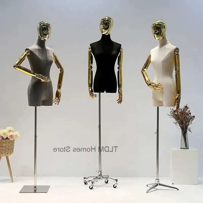 

Корейская женская замшевая модель, модель манекена верхней части тела, гальванические руки, окно магазина одежды, подставка для свадебного платья P