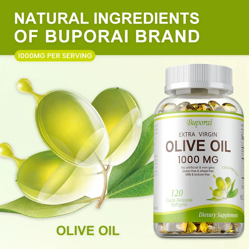 

Olive Oil Softgel Capsules 1000mg - Promotes Bone and Cardiovascular Health, Immune Support, and Helps Maintain Overall Health