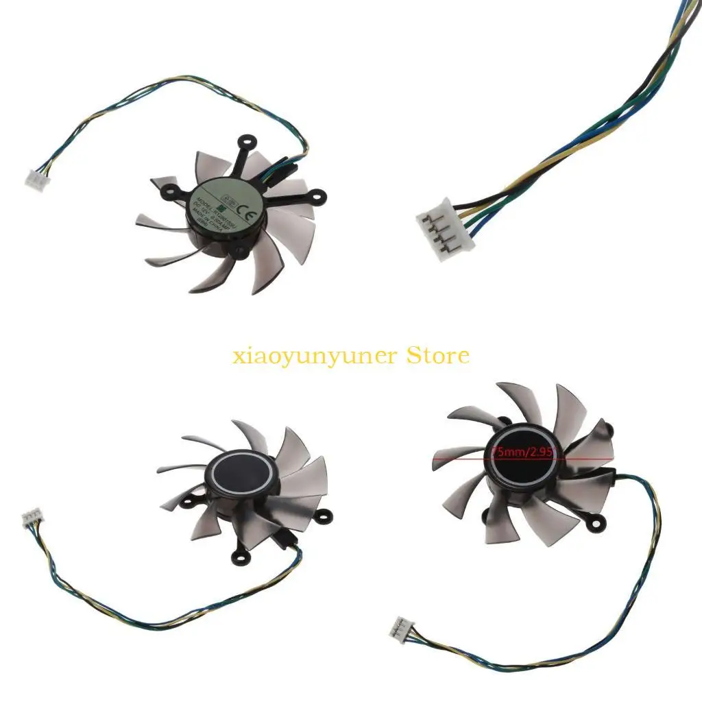 

P9JB 75 мм R128015SU 0.50A Графическая видеокарта Поклонники охлаждения для EAH5830/6850/8600/9800