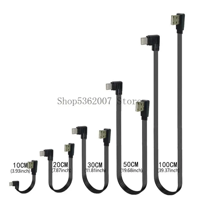 USB 2.0 Мужчина до USB C Тип C Мужские угловые данные плоский кабель FPC для FPV & Disk & Phone 40JB