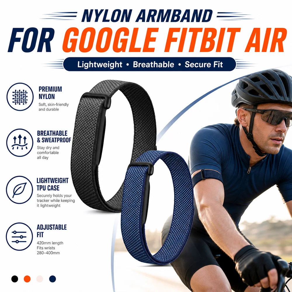 Nylon Watch Band for Google Fitbit Air Unisex Breathable Wear‑Resistant Replacement Band for Google Fitbit Air Exercise Outdoor
