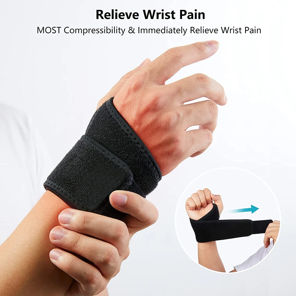 1 Pair Adjustable Wristband Carpal Tunnel Brace Wrist Support Gym Sports Tendinitis Pain Relief for Arthritis Wrist Bandage Wrap