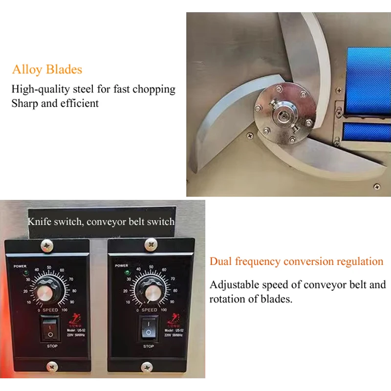 Cortador eléctrico de verduras para perejil, cebolla verde, puerro, pimienta, rábano, patata, planta procesadora de frutas, componente central de Motor