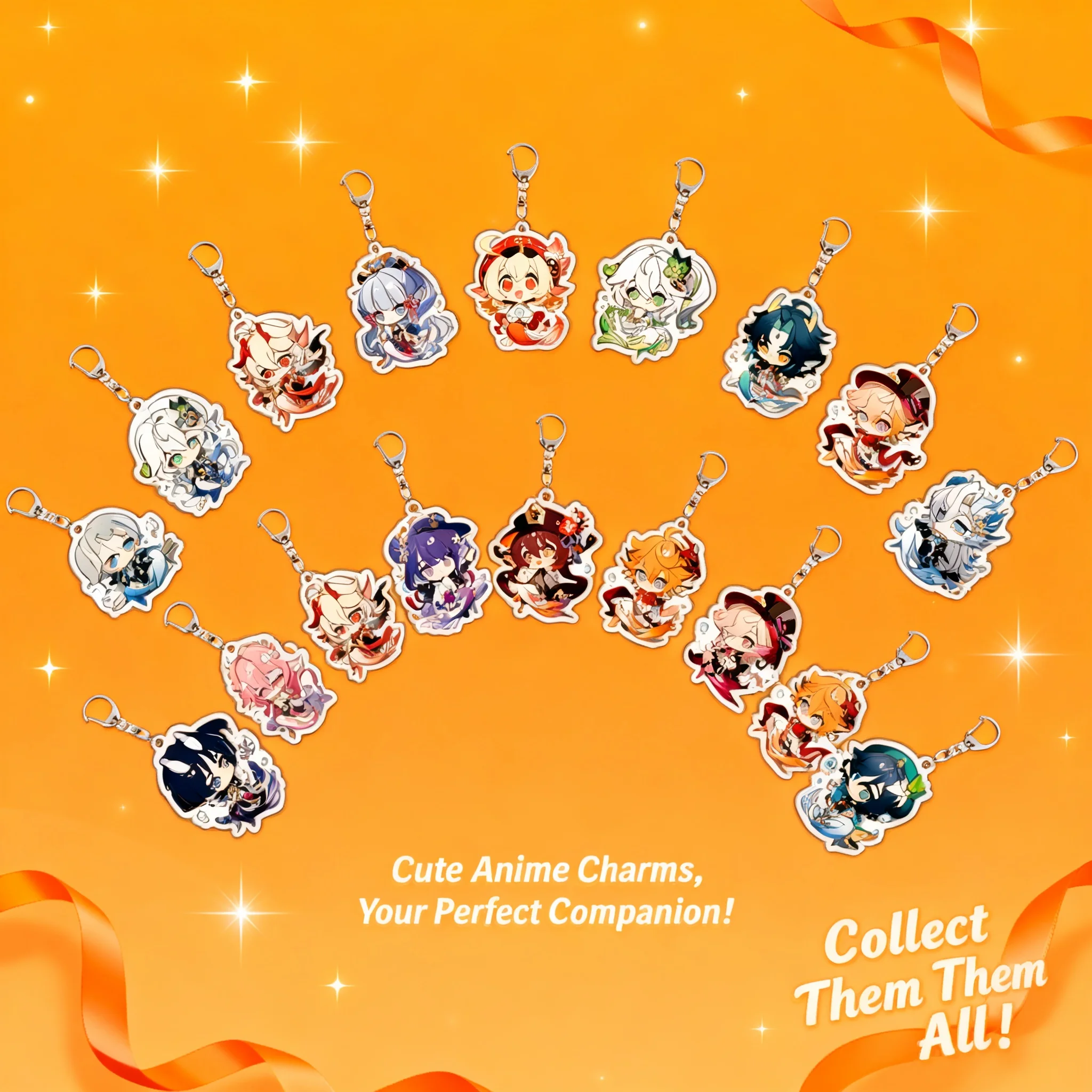 

Anime Acrylic Keychain Layered Art Genshin Impact Furina Navia Neuvillette Lynette Alhaitham Collectible Character Merchandise