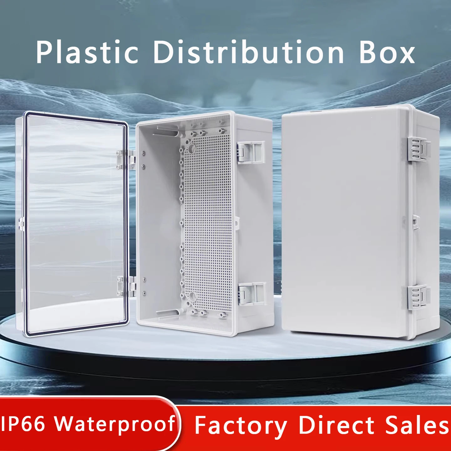 IP66 Electrical Plastic Enclosure ABS Power Junction Box Outdoor Waterproof Distribution Box for Electric Instrument Project