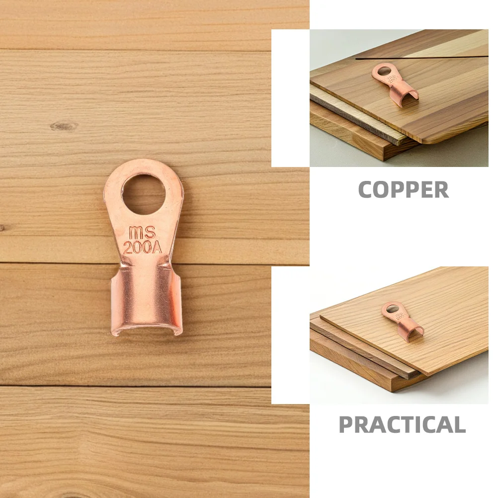 10 قطعة موصلات طرفية مفتوحة من النحاس عروات الأسلاك أطراف كابل لموصلات الأسلاك الكهربائية العقص #4