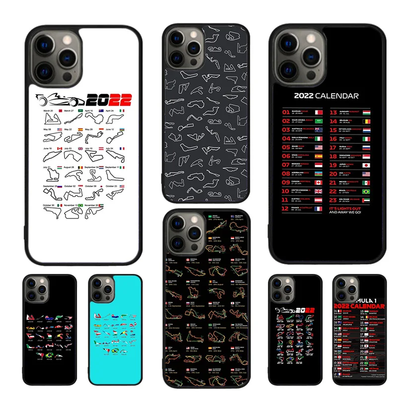 Calendar Formula Race Cars Circuits Capa Phone Cases Cover For iPhone 16 15 14 12 13 mini 11 Pro MAX apple 6 7 8 Plus SE2020