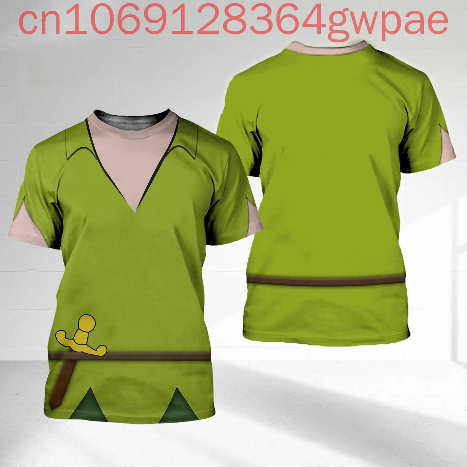 

Disney Tinker Bell Cosplay 3D Print Short Sleeve T-shirt Men's Women Kids Casual Tops Peter Pan Summer Cartoon Oversized T-shirt