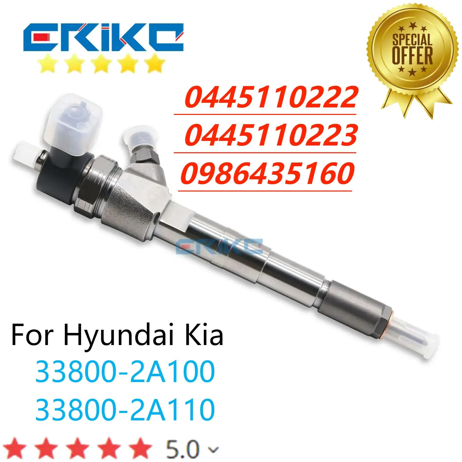 

0445110222 0445110223 Diesel Fuel Injector Nozzle 33800-2A100 for Bosch Hyundai Avante Matrix Kia Cerato 1.5 CRDi 338002A110