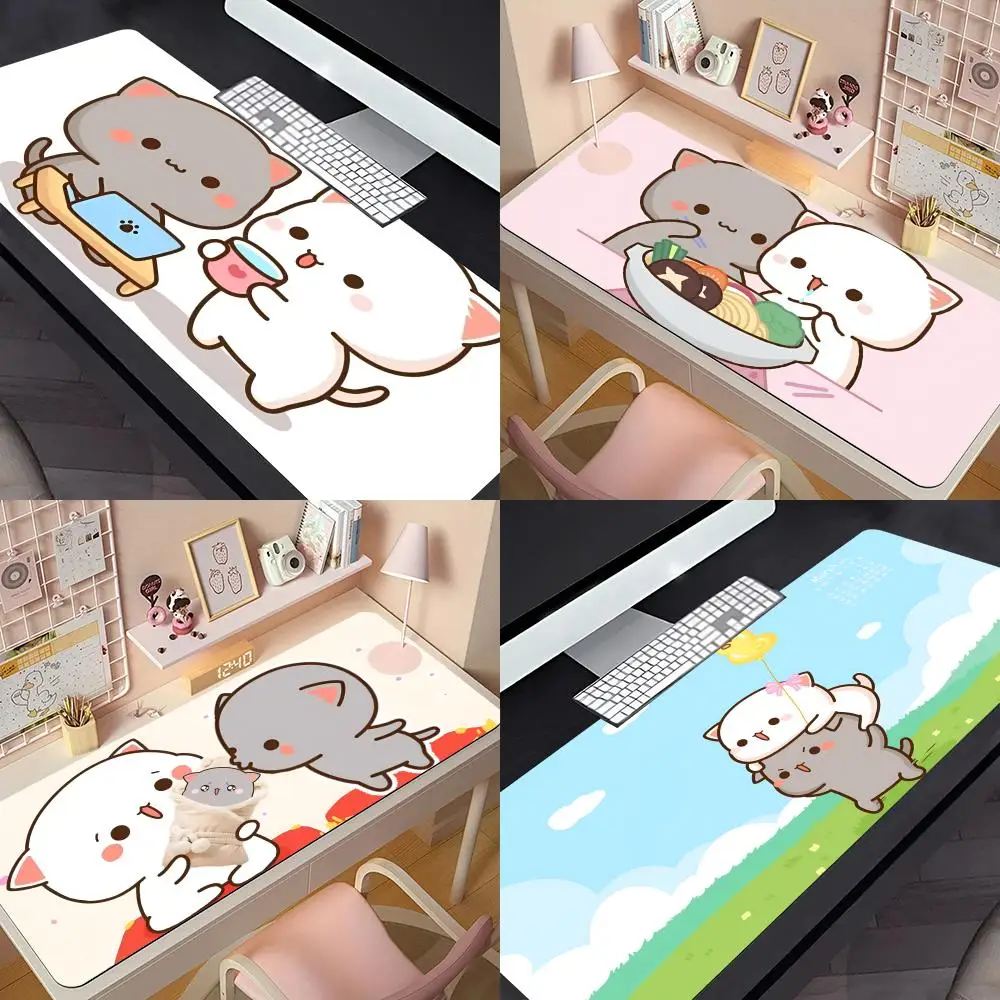 Cute Catoon Peach Mochi Cat Mouse Pad Anime Game Mouse Pad Computer Desk Pad Office Carpet Laptop Mouse Pad