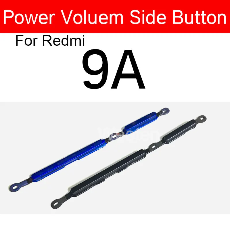 Botón lateral de volumen de encendido/apagado para Xiaomi Redmi 9 9A 9C 9T Control de volumen arriba y abajo tecla lateral + piezas de repuesto de