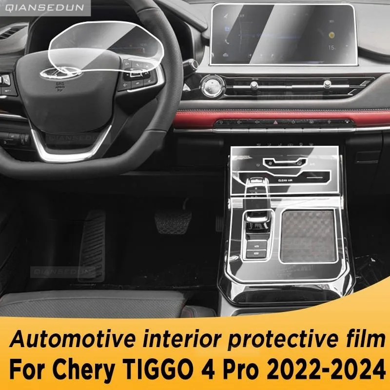 

Automotive Interior Protective Film car stickers for Chery TIGGO 4 Pro 2022-2024 Gearbox Air Panel GPS Navigation Screen