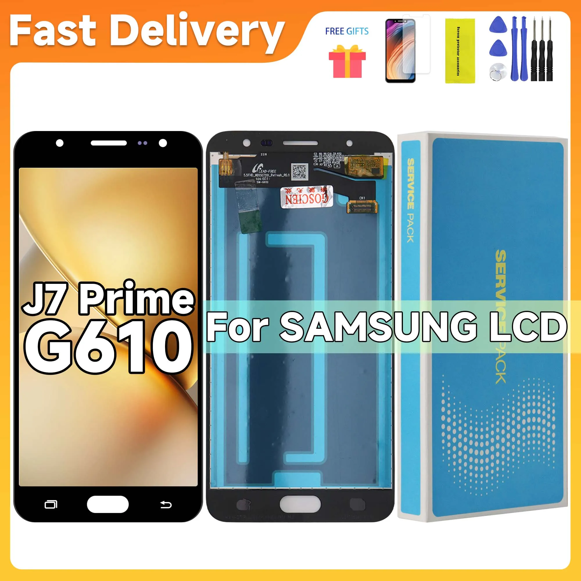 LCD Premium 100% Testado para SAMSUNG J7 Prime G610 G610F G610Y G610M - Tela de Toque e Digitalizador Completo