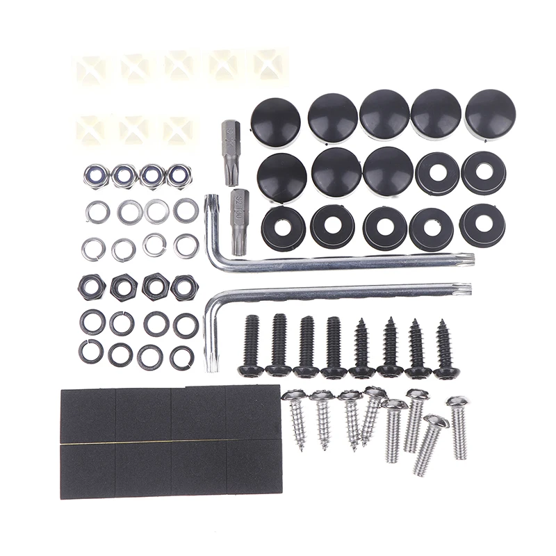 Fastener Nut License Plates Front Rear Frame Covers Screw Kit Anti Theft Frames Universal Anti Theft License Plate Screw Kit