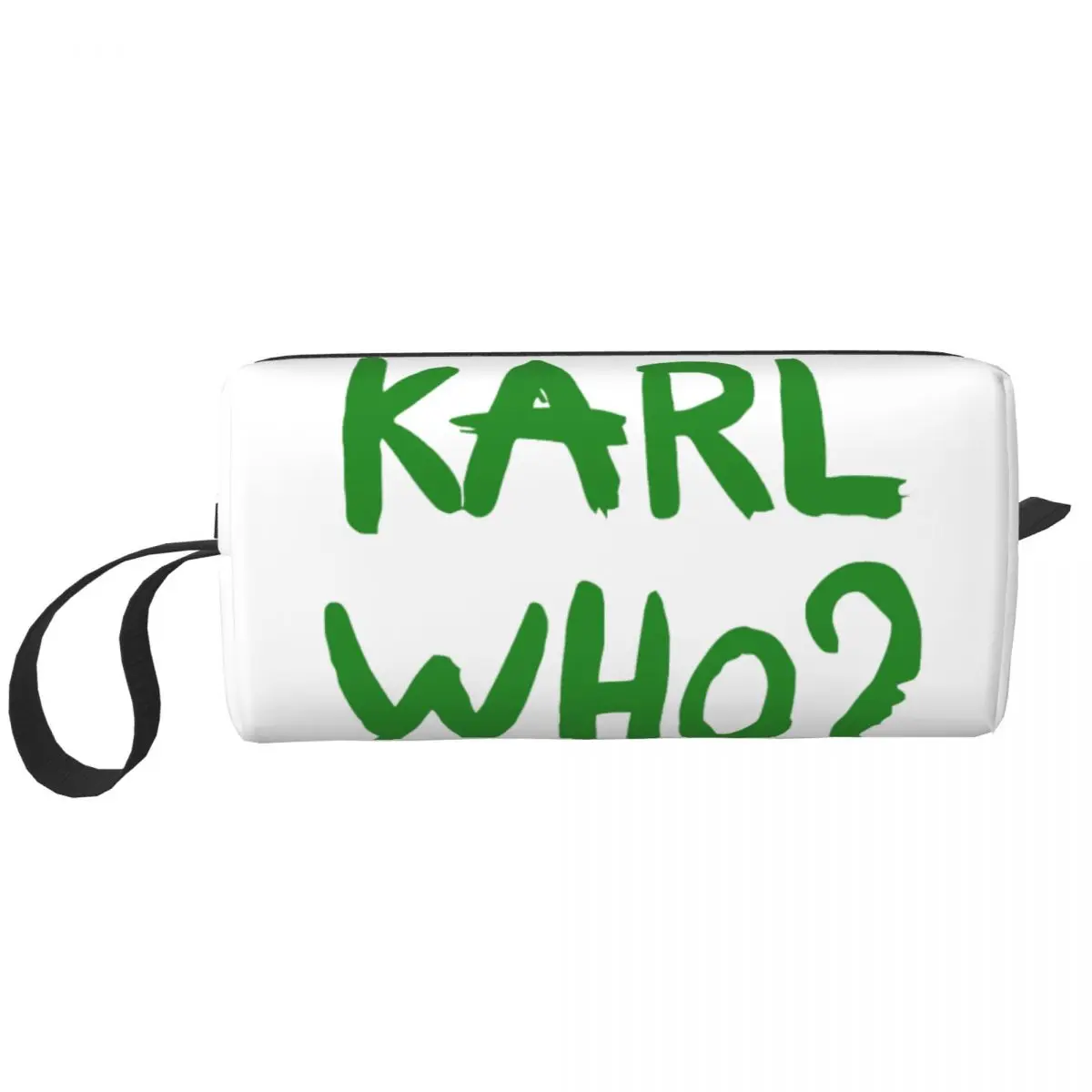 Custom Green Karl Who Slogan Travel Cosmetic Bag Women Makeup Toiletry Organizer Lady Beauty Storage Dopp Kit