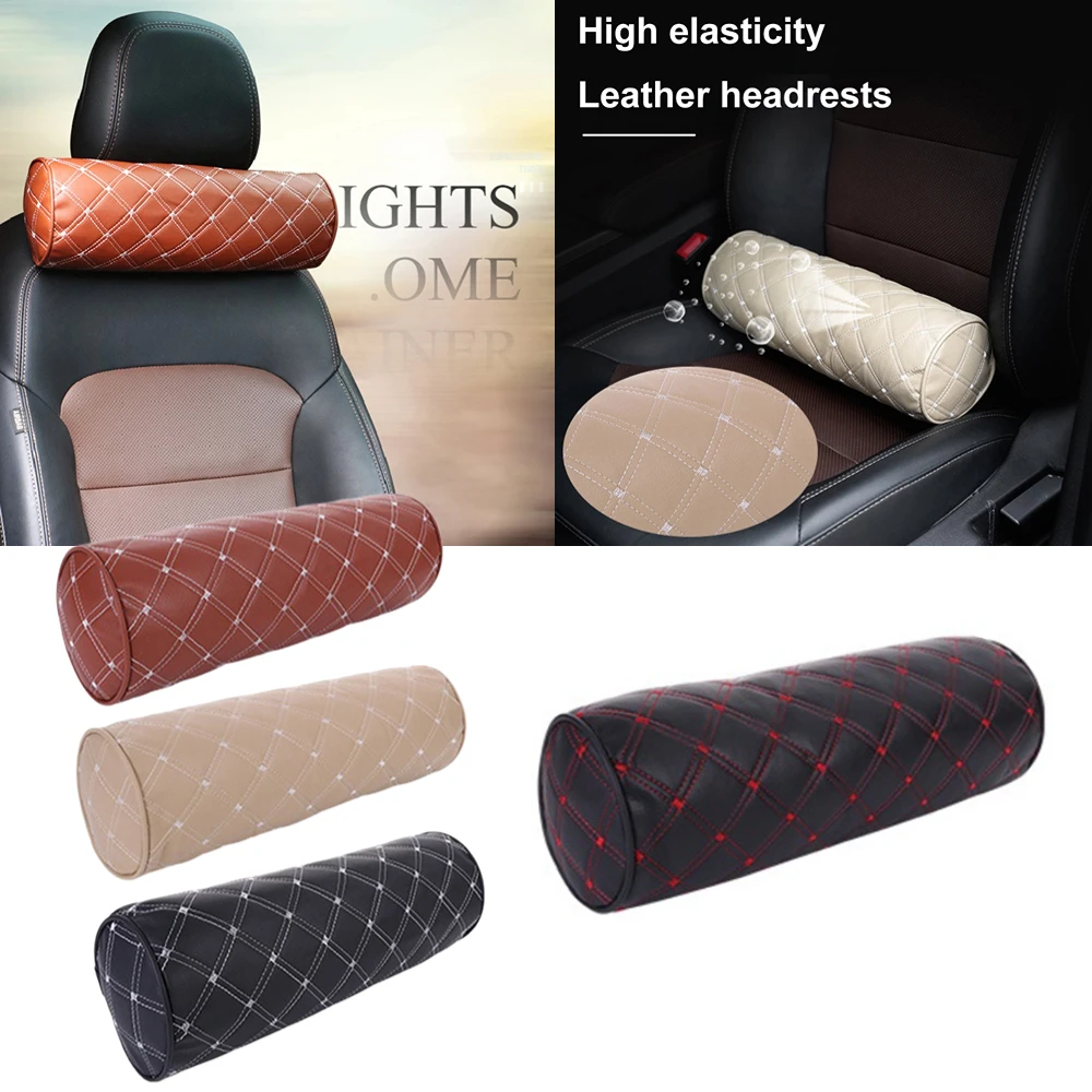 מושב רכב הצוואר כרית ראש משענת עור זיכרון קצף צוואר נשימה