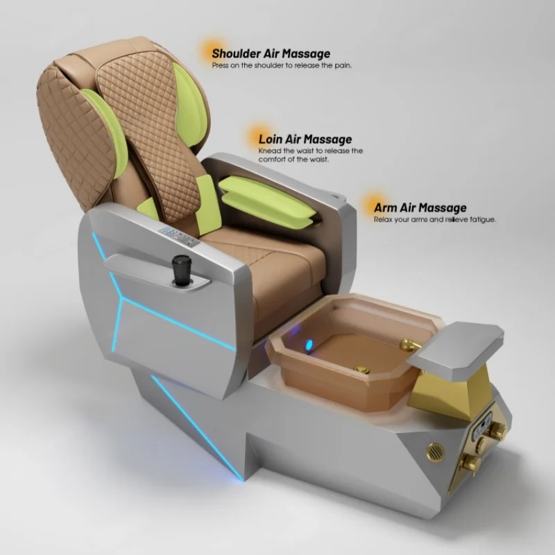 Beauty Salon Luxury Pedicure Chair Foot Spa Massage Foot Soak Chair with Heat and Pluming Thera Mist Pedicure Chairs