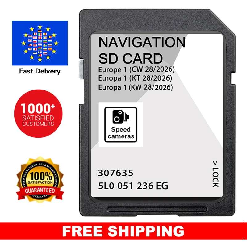 

for Skoda Superb Fabia Rapid Yeti Kodiaq Car with Amundsen MIB2 Navi 32GB SD Card Europe map 5L0051236EG 2026 Discover GPS