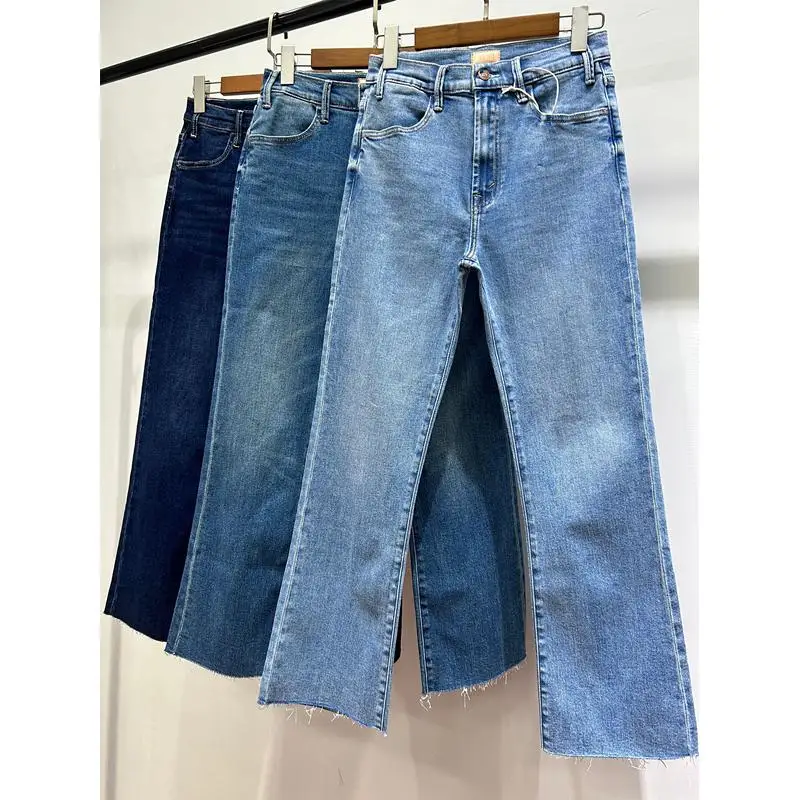 

Джинсы Maxdutti 2026: минималистичные, эластичные, повседневные, с высокой талией, слегка расклешенные, свободного кроя, укороченные, в стиле Mom Jeans, для женщин