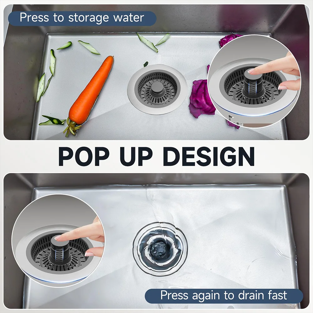Kitchen Sink Strainer Stainless Steel Sink Filter Mesh Net Basket Food Waste Catcher Sink Stopper Drain Filter Protector