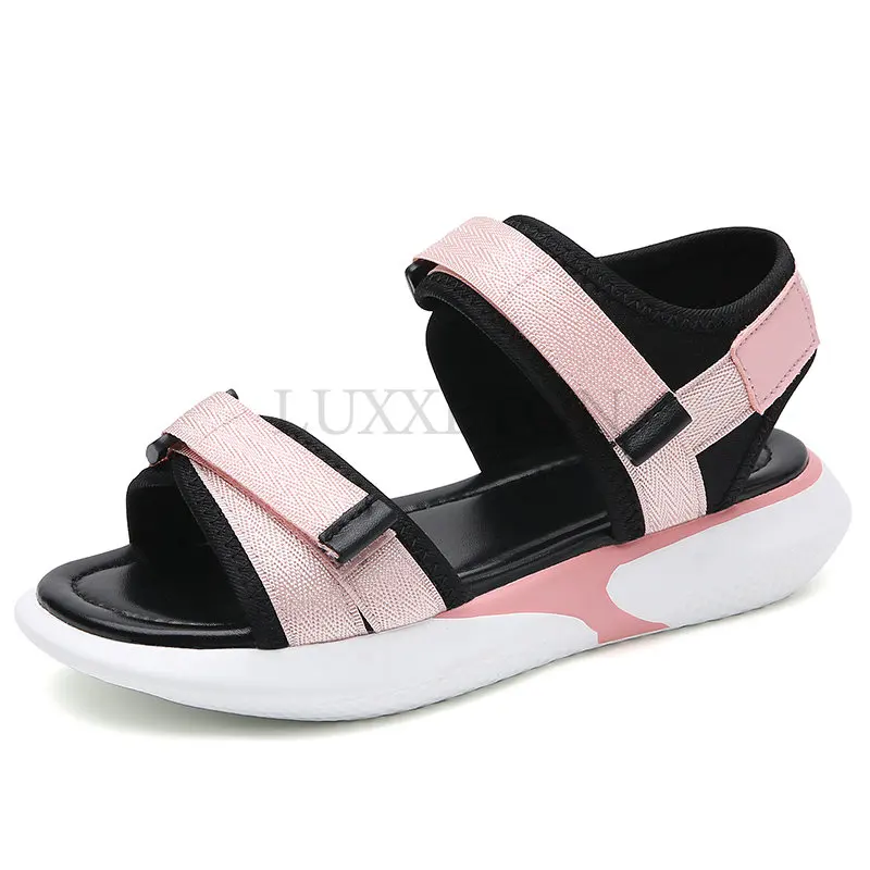 Womens Flat Sandal Plus Size Women Casual Sandals Summer Platform Shoes Flat Sandalen Dames Schoenen Black Pink Woman Shoes