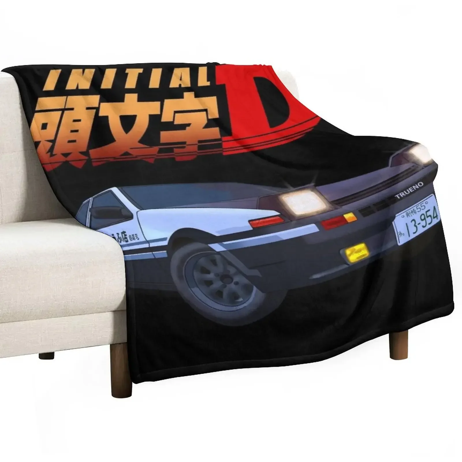 Initial D Throw Blanket Softest Sofas warm for winter Cute Blankets