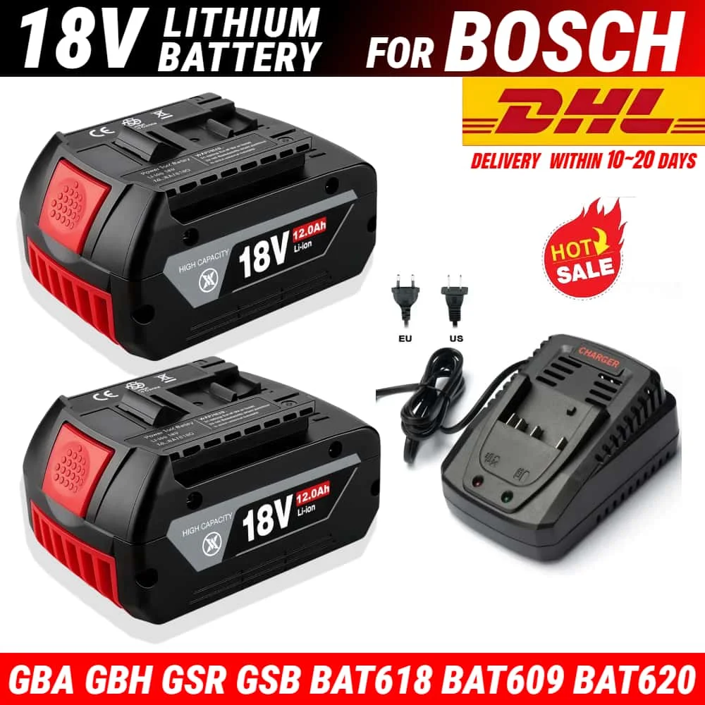 

18V 12.0Ah BatteryOriginal for Bosch 18V Professional GBA GBH GSR GSB BAT618 BAT609 BAT620 tools 12Ah Replacement Battery✅