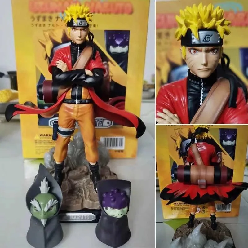 22CM Naruto Uzumaki Naruto Sage Mode Toad Figure Model For Children's Gifts Tall, mighty and handsome