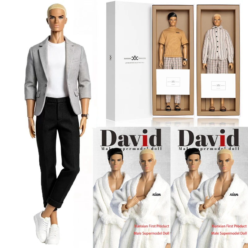 Xianxian First Male David Doll 1/6 Male Supermodel Doll Vacation Series 12 Joint 33cm Man Doll With Clothes Parts Collect Toys