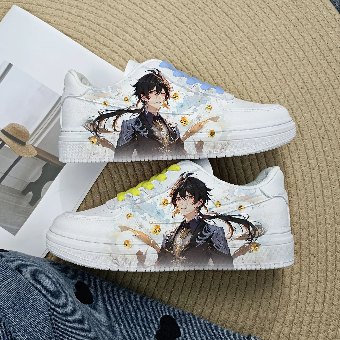 

Anime Genshin Impact Zhong Li Cosplay Anime Little White Shoes Student Flat Bottom Casual Sports Shoes Halloween props