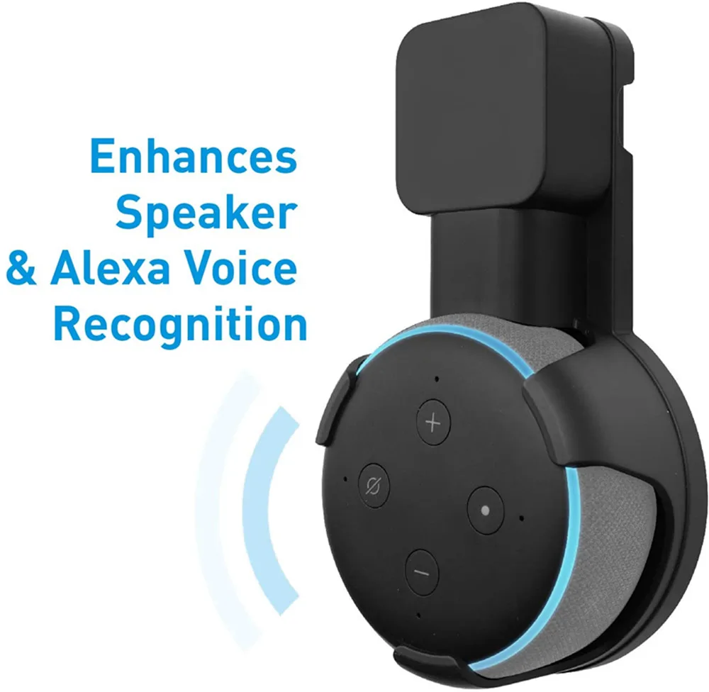 حامل حامل مكبر الصوت على الحائط لصندوق الصوت الداخلي من الجيل الثالث من Alexa Echo Dot مع إدارة الكابلات بدون براغي