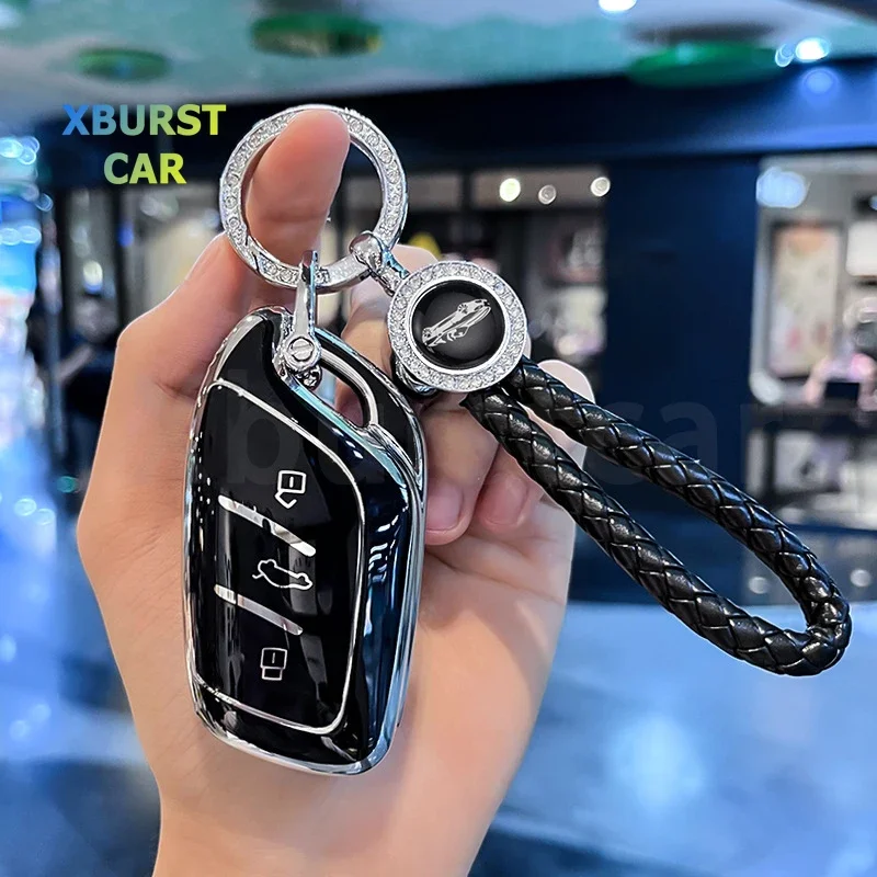 Silver Edge TPU Shell Fob For Roewe RX5 i6 i5 RX3 RX8 ERX5 For MG ZS EV MG6 EZS HS EHS 2019 2020 Car Remote Smart Key Cover Case