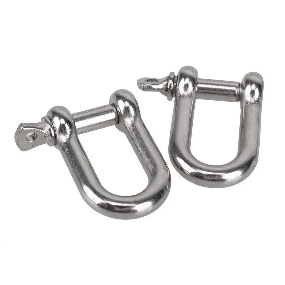 D Type Shackle Stainless Steel Lifting Towing Bow Dee D Link Rigging Shackles Marine Hooks Rigging 5mm - 10mm Hardware