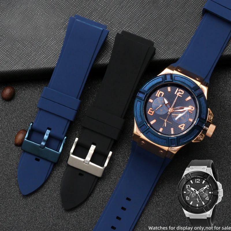 Rubber strap 22mm for GUESS watch strap U0247G3 W0040G3 W0040G7 silicone strap blue sports diving strap men's replace wristband