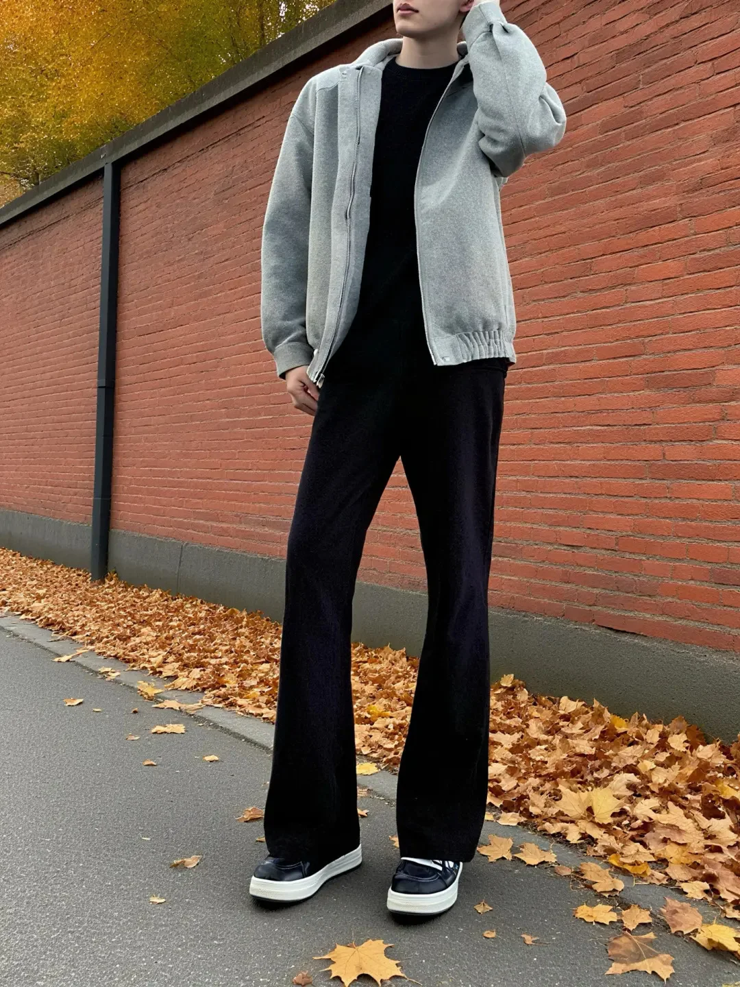 

Bla High Waist Straight Leg Men's Pants Autumn Slimming Trousers CleanFit Trousers Youth Casual Pure Color Cool Sle