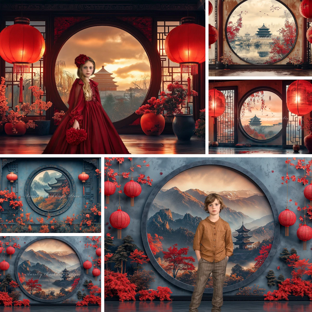 

Китайский Новый год фон для детей, декор для фотосессии, реквизит для взрослых и детей, весенний фестиваль, красный фонарь, фон для фотостудии