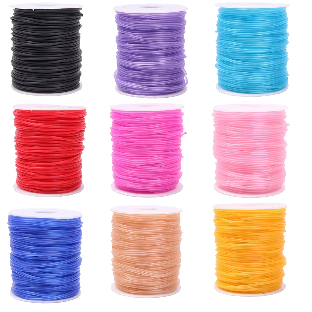 

2 мм 1 рулон очаровательный многоцветный прозрачный силиконовый резиновый канат ярких цветов силиконовая трубка DIY изготовление ювелирных изделий