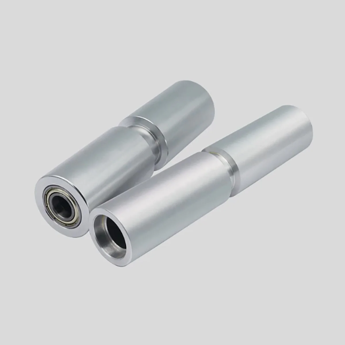 Double Bearing Aluminum Alloy Ribbed Groove Roller, Central Groove for Belt, Conveyor Guide Unpowered Idler Roller