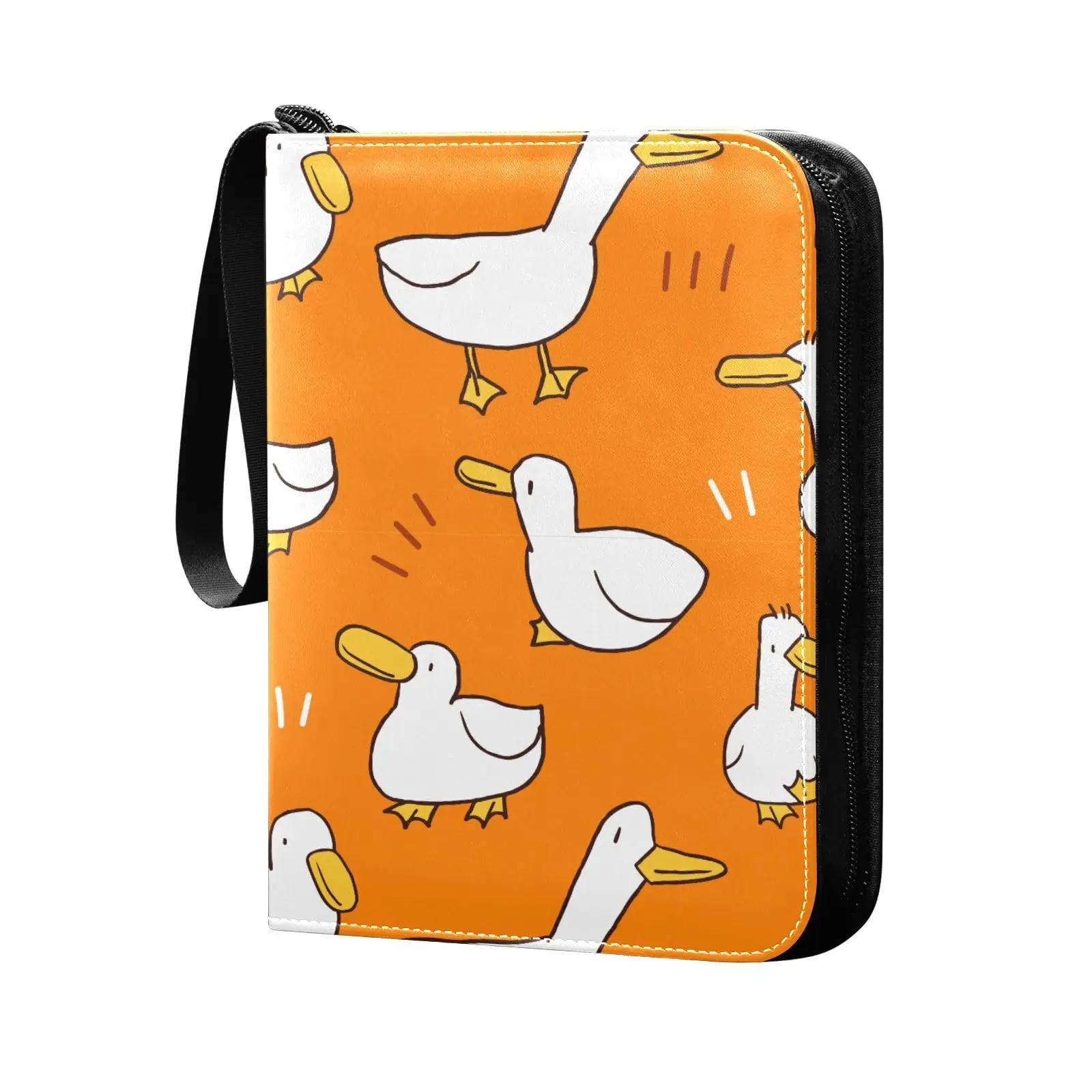 Blue White Ducks Card Binder 4 Pocket Card Binder 400 Double Sided Pocket Album Sport Game Cards Unique Card Collection Storage