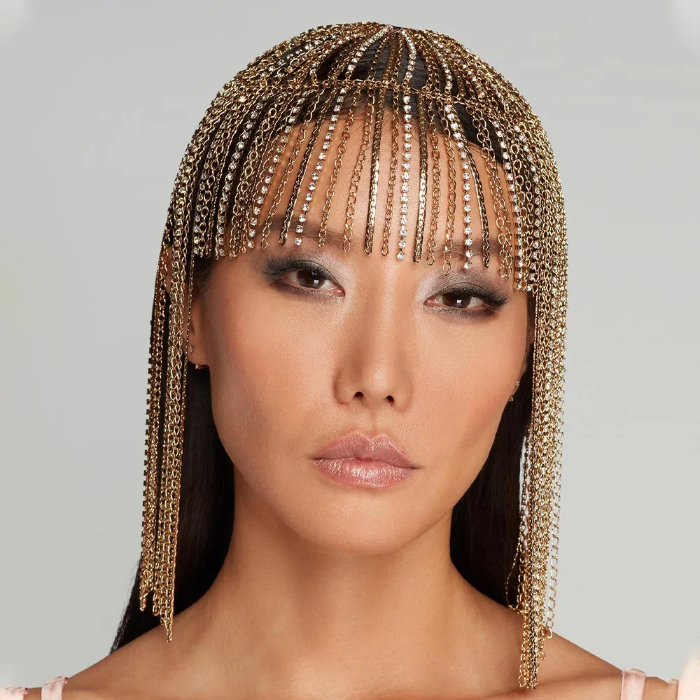 

2024 Tassel Headdress Wedding for Hair Women Metal Suitable Long Dainty Accessories Costume Headband Decoration Free Shipping