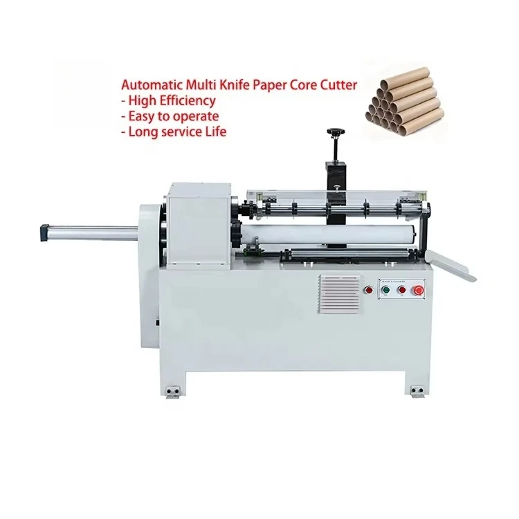 25MM 38MM 50MM 76MM Automatic Kraft Paper Tube Cutter Auto Cardboard Core Slitter Multi Knife Paper Core Cutting Machine
