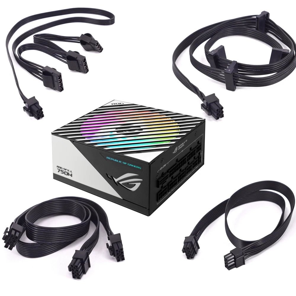 Para ASUS ROG LOKI SFX-L 1200w 1000w 850w 750w Cable SATA 4 pines IDE Molex Cable de alimentación tarjeta GPU PCIe 8 pines 6 pines Cable