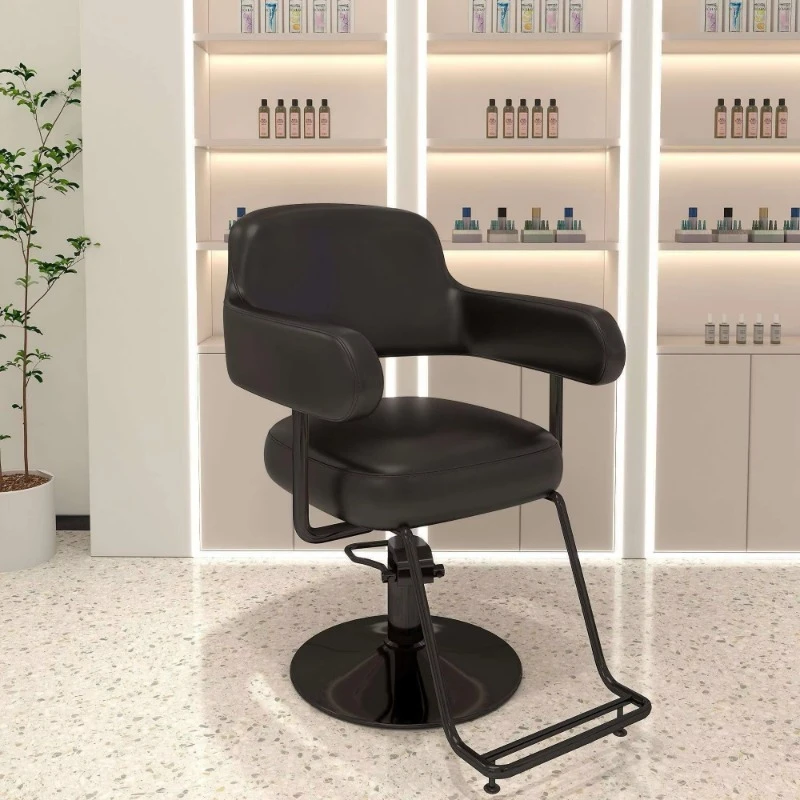Hair Salon Furniture Modern 360 Degree Rotating Adjustable Barber Chair Stainless Steel