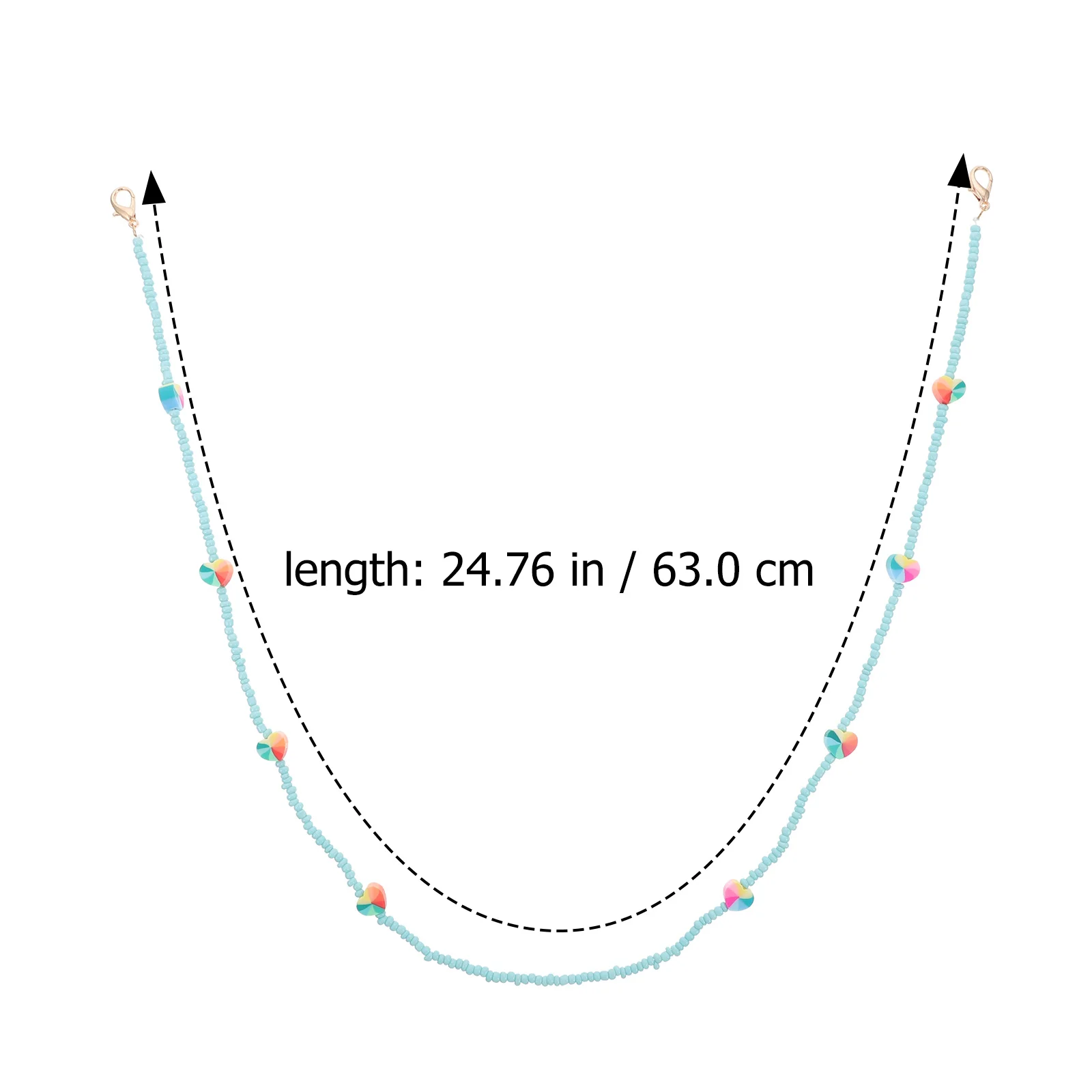 2Pcs Love Heart Mask Lanyard Lightweight Portable Neck Strap for Eyewear Glasses Bibs Napkins Fashion Hanging Rope for Running