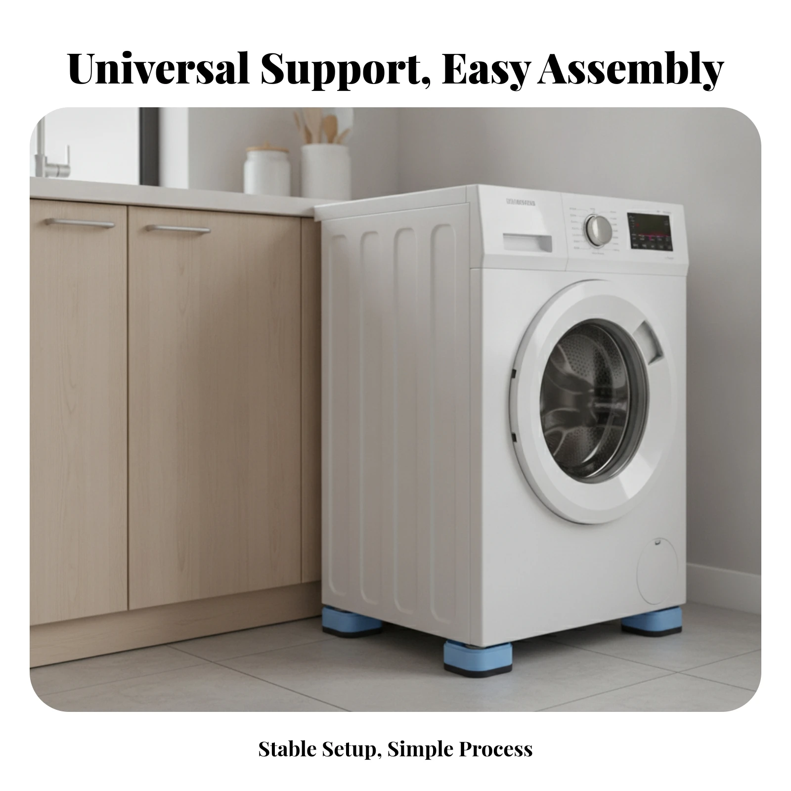 4 Pieces Washing Machine Feet Stackable Washer Support Feet Washing Machine Foot Pad Raised Home Appliance Part Non-Slip view 4