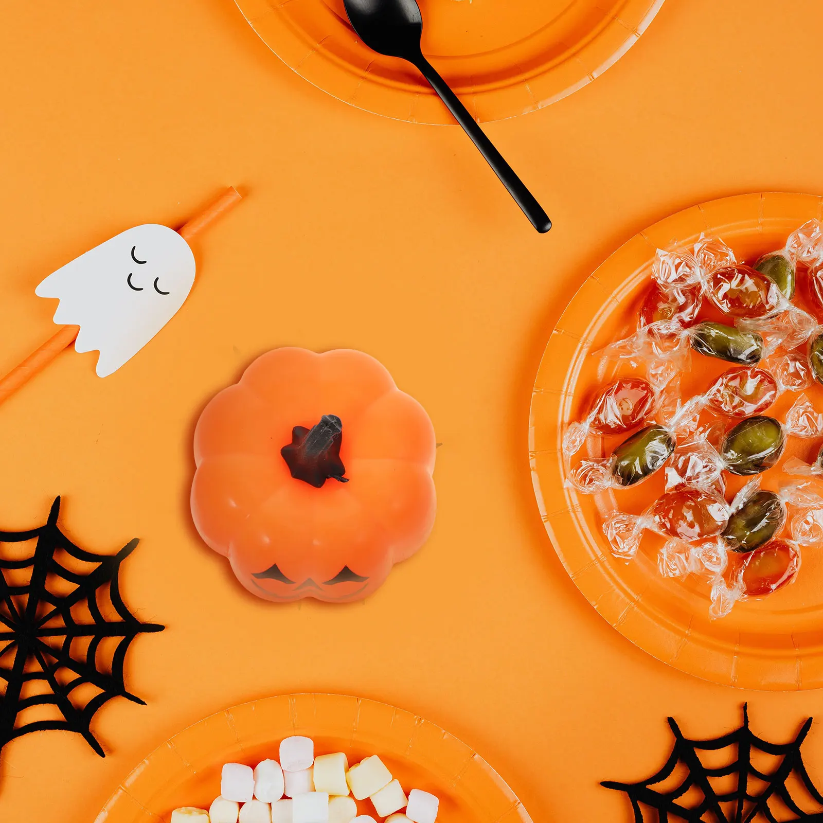 

6 PCS Decor Pumpkin Lantern Halloween Decorative Props Orange Plastic Light