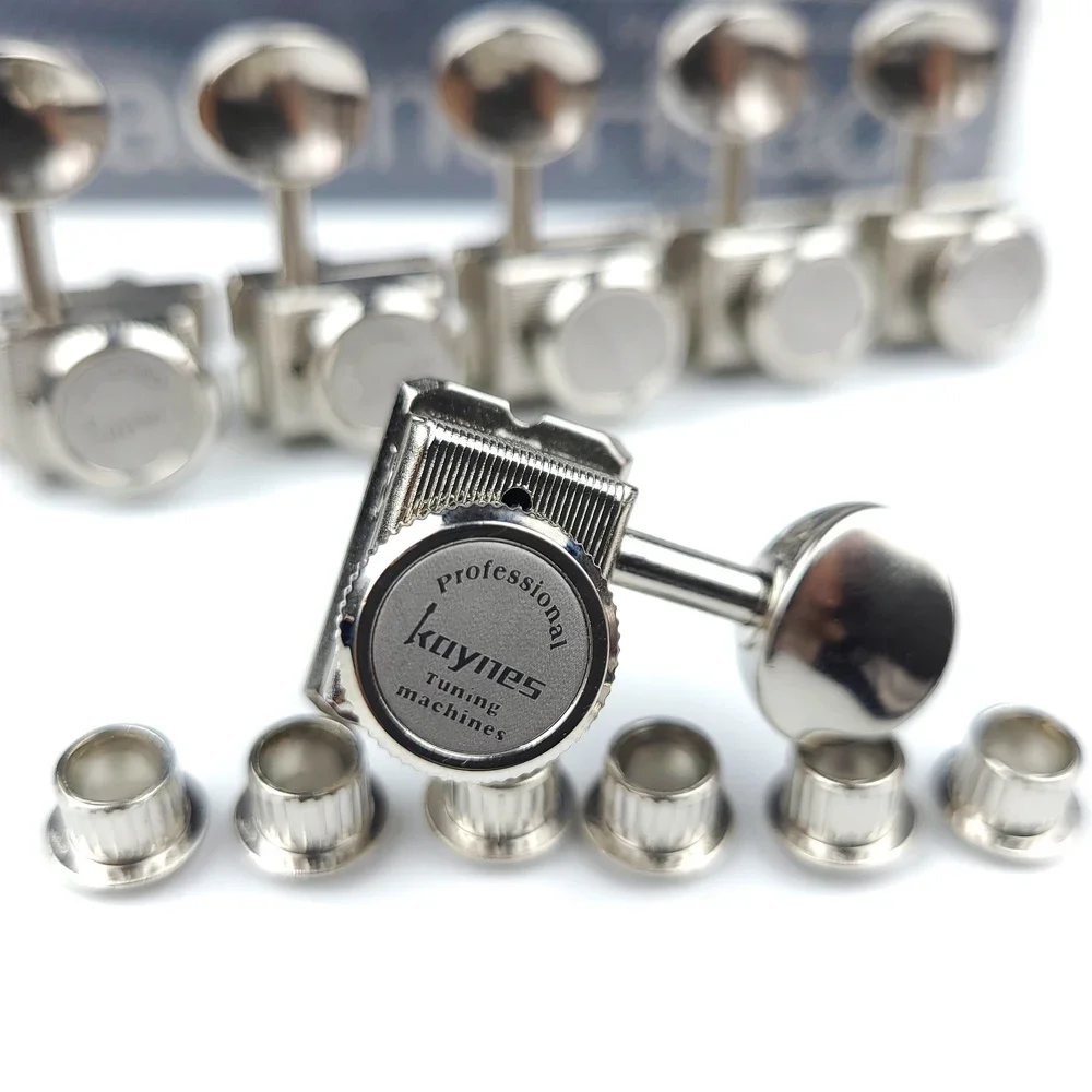 1 Set 6 In-line Locking Vintage Electric Guitar Machine Heads Tuners  Guitar Lock String Tuning Pegs ( Nickel ) view 5